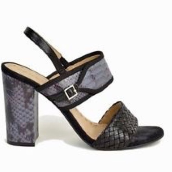 Tahari Shoes - Tahari Jada Green Woven Leather Snake Skin Heels 9